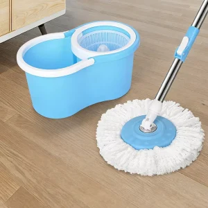 360-Degree Spin Mop with Stainless Steel Twisted Pole