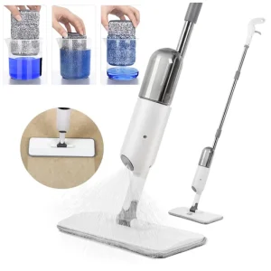 360-Degree Spray Floor Mop with Reusable Microfiber Pads for Laminate, Wood, and Ceramic Tile Floors