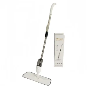360-Degree Spray Mop with Reusable Microfiber Cloth, Plastic Head, and Steel Pole for Household Cleaning