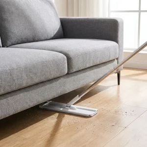 360 Degree Swivel Heavy Duty Washable Chenille and Microfiber Dual Action Flat Mop with Self-Washing Pads for All Floor Cleaning