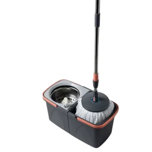 360-Degree Swivel Microfiber Mop Bucket Set with Extendable Stainless Steel Handle