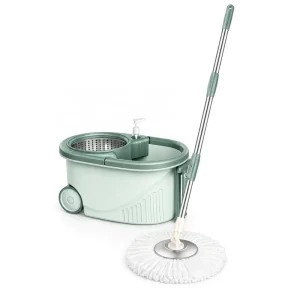 360 Degree Telescopic Stainless Steel Rod Spin Mop Bucket Set with Microfiber Mop Head