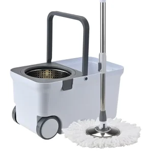 360 Microfiber Flat Mop with Stainless Steel Handle and Bucket Set