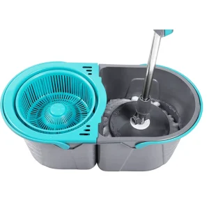 360 Microfiber Rotating Spin Mop and Bucket Set Separate Dirty Water Cleaning Spinning Easy Mop for Floor Cleaning