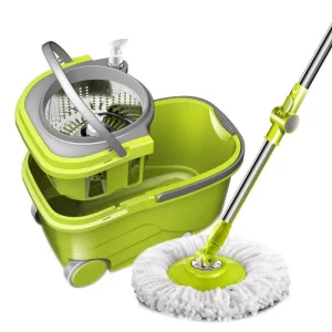 360 Microfiber Spin Mop Set with Stainless Twisted Pole