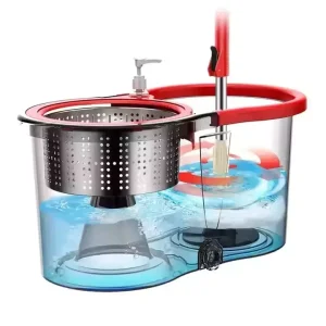 360° Microfiber Spin Mop with Stainless Steel Twisted Pole