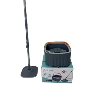360 Rotary Hands-Free Microfiber Self-Wringing Spin Mop and Bucket Set with Clean and Dirty Water Separation