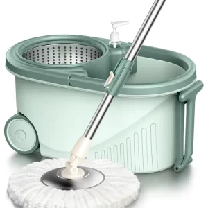 360 Rotary Mop Set Double Drive Bucket Hands Free Rotating Microfiber Floor Cleaning System Bucket Set Spin Mop with Wheels