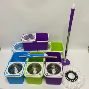 360° Rotatable Adjustable Microfiber Wet and Dry Spin Mop