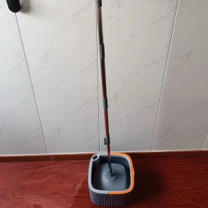 360 Rotating Flat Round Spin Mop with Clean and Dirty Water Separation and 2 Mop Heads