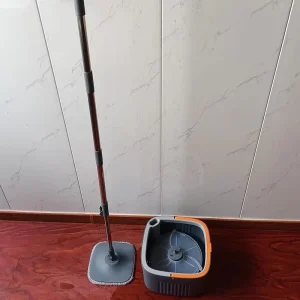 360 Rotating Flat Round Spin Mop with Clean and Dirty Water Separation for Floor Cleaning