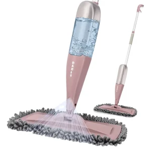 360 Rotating Foldable-Handle Microfiber Self-Wringer Sprayer Mop Aluminum Pole Cloth