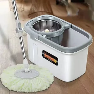 360 Rotating Microfiber Chenille Mop Bucket Set with Rectangle Pattern