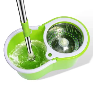 360° Rotating Microfiber Mop and Bucket Set with Stainless Steel Handle