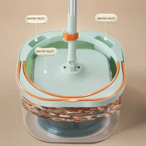 360° Rotating Self-Filtering Mop Bucket Set with Separate Dirty and Clean Water Compartments
