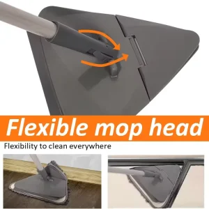 360° Rotating Triangle Cleaning Mop with Extendable Long Handle for Walls, Ceilings, Windows, and High Corners