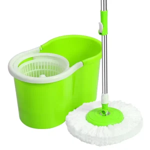 360 Spin Microfiber Flat Mop with Bucket and Twisted Pole