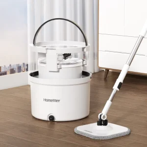 360 Spin Mop and Bucket Set with Steel Pole and Wringer