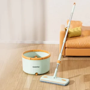 360 Spin Mop with Clean and Dirty Water Separation Reusable Mop Pads for Dry and Wet Floors