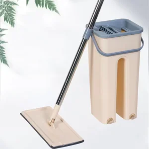 360° Spin Self-Wringing Flat Mop with Aluminum Handle for Hardwood Floor Cleaning