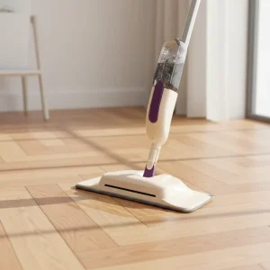 360 Spin Self-Wringing Hands-Free 3-in-1 Mop and Sweeper with Stainless Steel Pole and Microfiber Fabric
