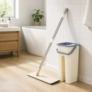 360 Spin Stainless Steel Flat Mop Bucket Set Microfiber Wet Dry Floor Cleaning Small Eco friendly Household Carton Flow Handle