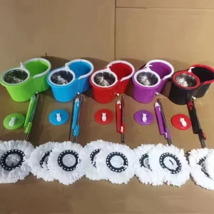 360 Spin Wash Mops with Bucket Magic Spin Microfiber Flat Mop Twisted Pole Mop