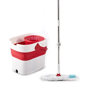 360 Spin Wet Dry Microfiber Flat Mop and Bucket Set with Rotary Dehydration System for Pet Hair Removal