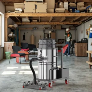 3600W Electric Industrial Vacuum Cleaner with 6 Accessories, Stainless Steel Construction, for Stone, Concrete, Dust, and Liquids