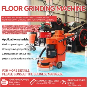 380V Concrete Floor Grinder 400-720mm Working Diameter Dust Suction Grinding Equipment