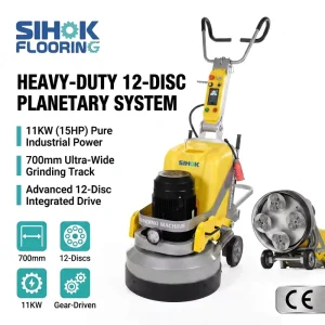 380V Three-Phase Planetary Floor Grinder 11kW Gear-Driven Concrete Grinding Machine for Large Areas