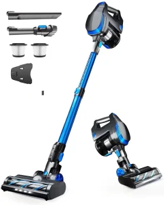 380W 30KPA 50Mins Cordless Stick Vacuum Cleaner with Dry Function HEPA Filter Wall Charging Station for Home & Car Use