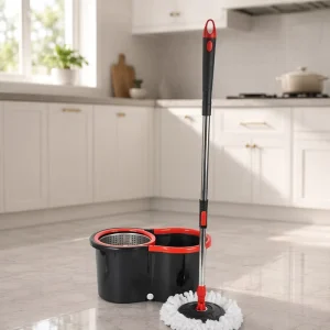 4 Color Microfiber Spin Mop Bucket Set 360 Rotating Stainless Steel Tray Home Cleaning Eco Friendly OEM Factory