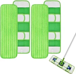 4-Pack Reusable Microfiber Mop Pads, Washable Wet and Dry Mopping Cloths, Compatible with Sweeper XL