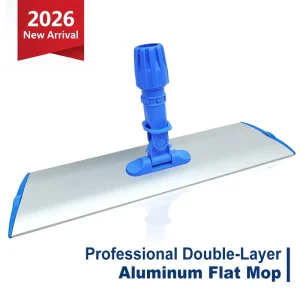 40 120cm Double Layer Aluminum Flat Mop Frame Push Lock System Anti Rust Industrial Grade Commercial Floor Cleaning