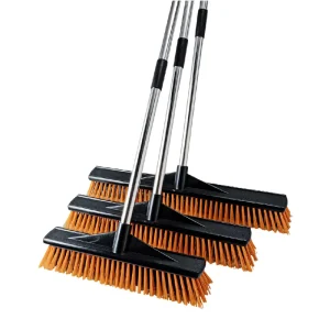 40, 50, or 60 cm Heavy-Duty Broom with Telescopic Handle and Stiff Bristles for Outdoor Floor Cleaning