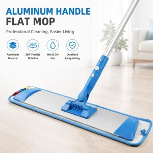 40 60 90 Heavy Duty Rectangular Aluminum Flat Dust Mop with Long Handle and Microfiber Mop for Hotel Floor Cleaning
