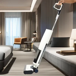 4000mAh Cordless Wet-and-dry Floor Washer Vacuum Cleaner with Edge-to-edge Brush