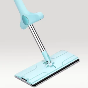 42 cm Rectangle Mop Pad with 360-Degree Stainless Steel Pole and Microfiber Flat Mop