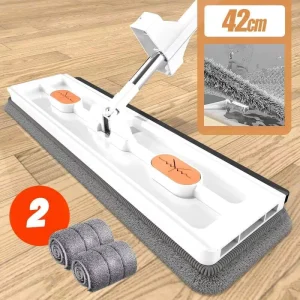 42cm Wash-Free Mop Thickened Wet Dry Rotatable Absorbent Floor Mop
