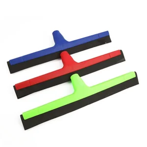 43cm Blue Plastic Floor Scraper with Dual Layer EVA Squeegee Strip and Threaded Head