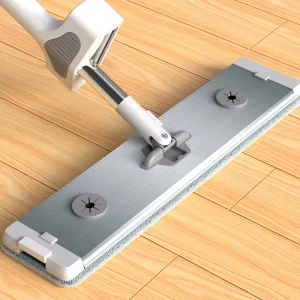 45 cm Stainless Steel Telescopic Rod Flat Mop, Ultrafine Fiber, Wet and Dry, Self-Wringing