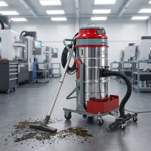 4500W Industrial Vacuum Cleaner, 90L, 23KPa Wet & Dry Stainless Steel Dust Collector for Factory, Warehouse and Workshop