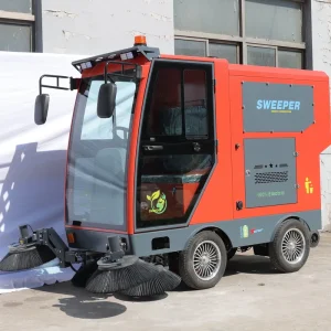 48V Electric Ride-On Floor Sweeper with Water Tank and Side Brush