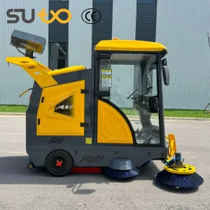48V Electric Ride-On Street and Floor Sweeper with Cabin, 15000-20000 sqm/h