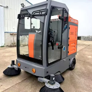 48V Industrial Electric Ride-on Road Sweeper for Urban Street Cleaning
