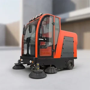 48V Industrial Ride-On Floor Sweeper with Brush for Restaurant and Road Cleaning