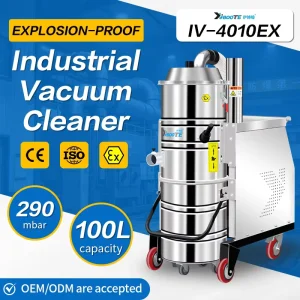 4KW High Power High Vacuum 100L Large Capacity Manual Filter Shaker Explosion Proof Vacuum Cleaner for Flour Milling Industry