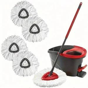 4Pack O Cedar EasyWring Microfiber Spin Mop Refills Vacuum Sealed for Freshness Deep Cleaning&Absorbent Replacement Pads