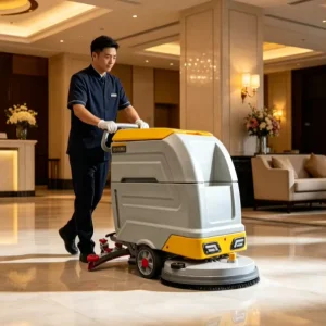 510 mm Battery-Operated Walk-Behind Floor Scrubber for Warehouse and Factory Cleaning